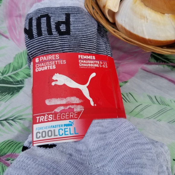Puma SuperLite Coolcell Low Cut Socks 6 Pack Gray - Picture 4 of 6
